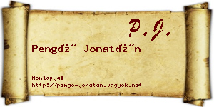 Pengő Jonatán névjegykártya